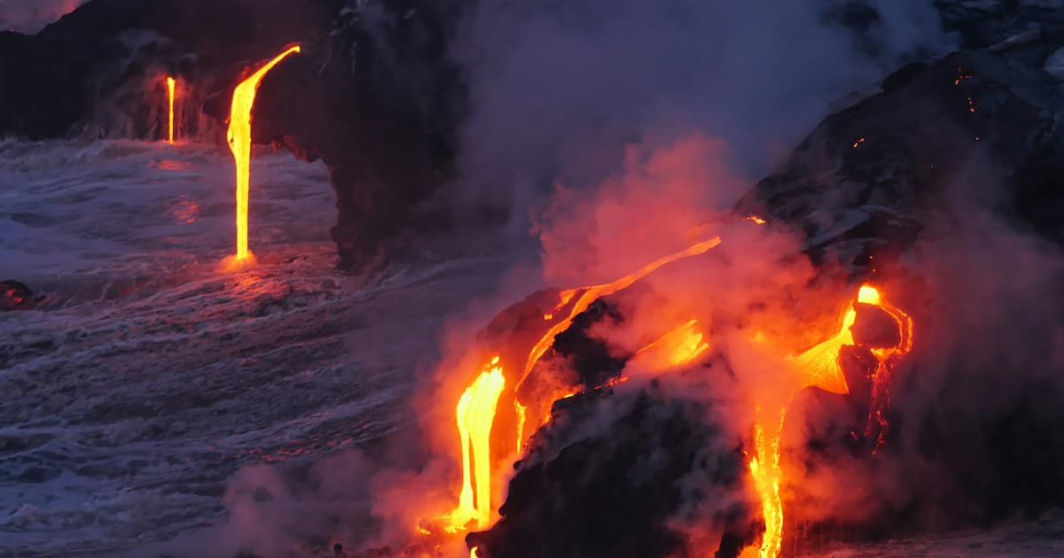 Kráter sopky Kīlauea v národním parku na Big Islandu